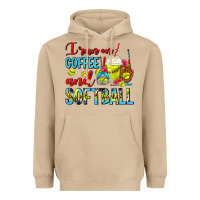 Mushroom I Run On Coffee And Softball Frappe Heavyweight Hoodie - FaDigitalArtStudio