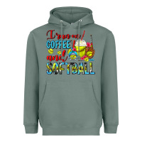 Sage I Run On Coffee And Softball Frappe Heavyweight Hoodie - FaDigitalArtStudio