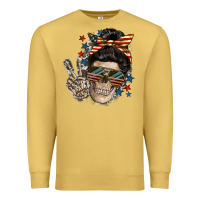 Antique Gold American Mother skull Premium Sweatshirt - FaDigitalArtStudio