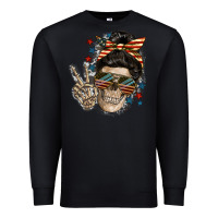 Black American Mother skull Premium Sweatshirt - FaDigitalArtStudio