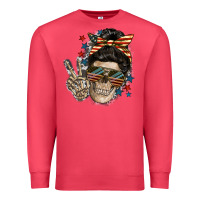Cardinal American Mother skull Premium Sweatshirt - FaDigitalArtStudio