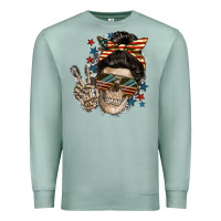 Seafoam American Mother skull Premium Sweatshirt - FaDigitalArtStudio