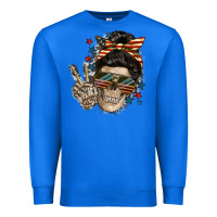 True Royal American Mother skull Premium Sweatshirt - FaDigitalArtStudio