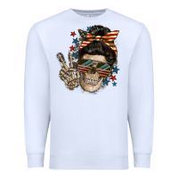 White American Mother skull Premium Sweatshirt - FaDigitalArtStudio