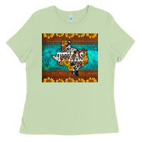 Matcha sunflowers cowhide leopard texas map Ladies Tee - BarkalooDesign
