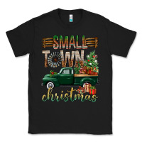 Black Small Town Christmas With Truck Classic Tee - BundleAndBundleShop