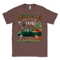 Chestnut Small Town Christmas With Truck Classic Tee - BundleAndBundleShop