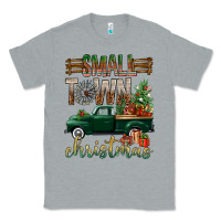 Heather Grey Small Town Christmas With Truck Classic Tee - BundleAndBundleShop