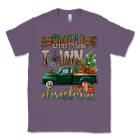 Lavender Small Town Christmas With Truck Classic Tee - BundleAndBundleShop