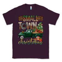 Plum Small Town Christmas With Truck Classic Tee - BundleAndBundleShop