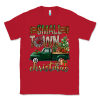 Red Small Town Christmas With Truck Classic Tee - BundleAndBundleShop