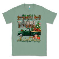 Sage Small Town Christmas With Truck Classic Tee - BundleAndBundleShop