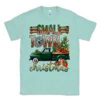 Seafoam Small Town Christmas With Truck Classic Tee - BundleAndBundleShop
