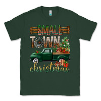 Sports Green Small Town Christmas With Truck Classic Tee - BundleAndBundleShop