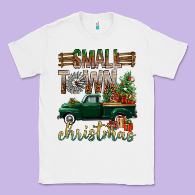Small Town Christmas With Truck Classic Tee Designed By Bundleandbundleshop