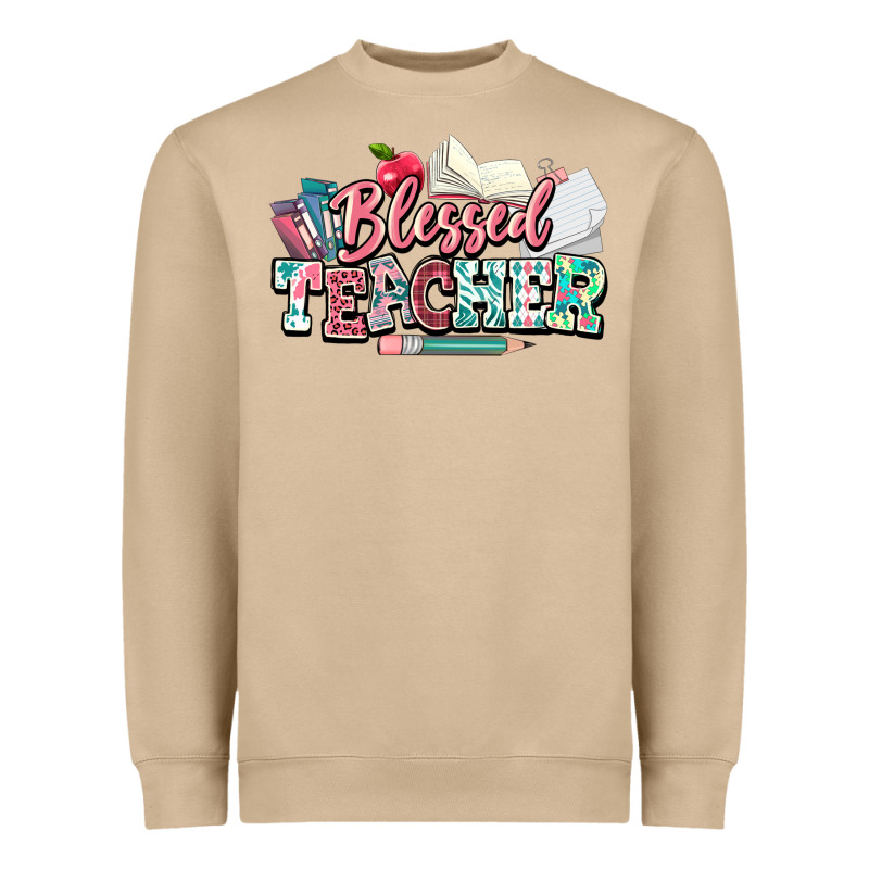 Blessed Teacher School Heavyweight Sweatshirt by NancyCooperArtShop | Teevron