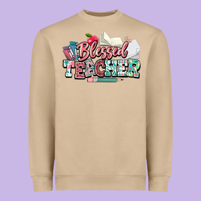 Blessed Teacher School Heavyweight Sweatshirt Designed By Nancycooperartshop