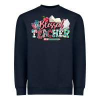Navy blessed teacher school Heavyweight Sweatshirt - NancyCooperArtShop