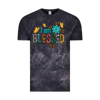 Cloud Black I Am Blessed Cross Vintage Tee - BundleAndBundleShop