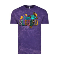 Cloud Purple I Am Blessed Cross Vintage Tee - BundleAndBundleShop