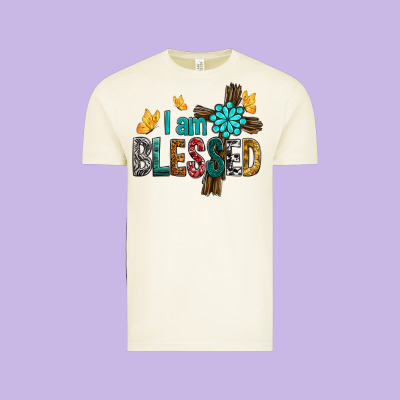 I Am Blessed Cross Vintage Tee Designed By Bundleandbundleshop