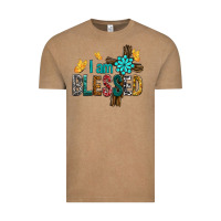 Vintage Coffee I Am Blessed Cross Vintage Tee - BundleAndBundleShop