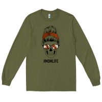 Army Green Western Brown Glitter Cowhide Patterned Mom Skull Long Sleeve Tee - Bettercallsaul
