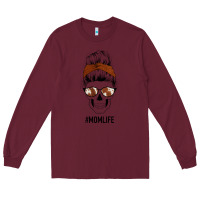 Burgundy Western Brown Glitter Cowhide Patterned Mom Skull Long Sleeve Tee - Bettercallsaul