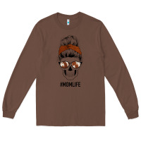 Chestnut Western Brown Glitter Cowhide Patterned Mom Skull Long Sleeve Tee - Bettercallsaul