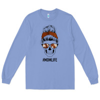 Colony Blue Western Brown Glitter Cowhide Patterned Mom Skull Long Sleeve Tee - Bettercallsaul
