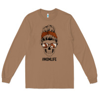 Toasted Coconut Western Brown Glitter Cowhide Patterned Mom Skull Long Sleeve Tee - Bettercallsaul