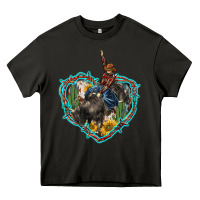 Asphalt western heart bullfighter  cactus sunflower aztek pattern Heavy Core Tee - BarkalooDesign