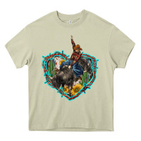 Mossy western heart bullfighter  cactus sunflower aztek pattern Heavy Core Tee - BarkalooDesign