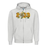 Dove Grey 2023 skeleton middle finger new year Zipper Hoodie - CowGirlArtShop