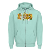 Seafoam 2023 skeleton middle finger new year Zipper Hoodie - CowGirlArtShop