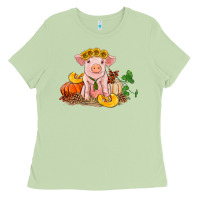 Matcha fall pig Ladies Tee - RanaPortraitStore
