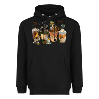 Black Fishing Coffee Cups Heavyweight Hoodie - FaDigitalArtStudio