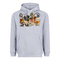 Heather Grey Fishing Coffee Cups Heavyweight Hoodie - FaDigitalArtStudio