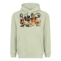 Matcha Fishing Coffee Cups Heavyweight Hoodie - FaDigitalArtStudio