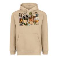 Mushroom Fishing Coffee Cups Heavyweight Hoodie - FaDigitalArtStudio