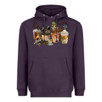 Plum Fishing Coffee Cups Heavyweight Hoodie - FaDigitalArtStudio