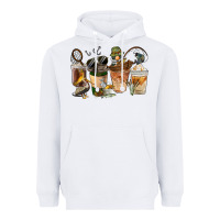 White Fishing Coffee Cups Heavyweight Hoodie - FaDigitalArtStudio