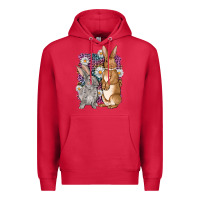 Cardinal Bunnys Easter with leopard background Premium Hoodie - OliviaCreatesArt