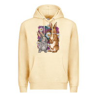 Pina Colada Bunnys Easter with leopard background Premium Hoodie - OliviaCreatesArt