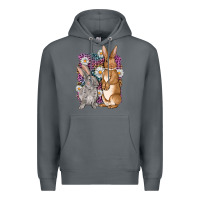 Rock Bunnys Easter with leopard background Premium Hoodie - OliviaCreatesArt