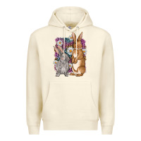 Sandshell Bunnys Easter with leopard background Premium Hoodie - OliviaCreatesArt