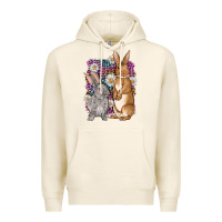 Tofu Bunnys Easter with leopard background Premium Hoodie - OliviaCreatesArt