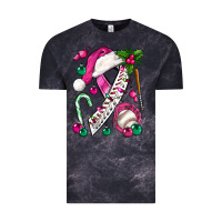 Cloud Black Pink Christmas Breast Cancer Ribbon Baseball Vintage Tee - BundleAndBundleShop