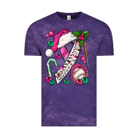 Cloud Purple Pink Christmas Breast Cancer Ribbon Baseball Vintage Tee - BundleAndBundleShop