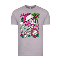 Vintage Zinc Pink Christmas Breast Cancer Ribbon Baseball Vintage Tee - BundleAndBundleShop